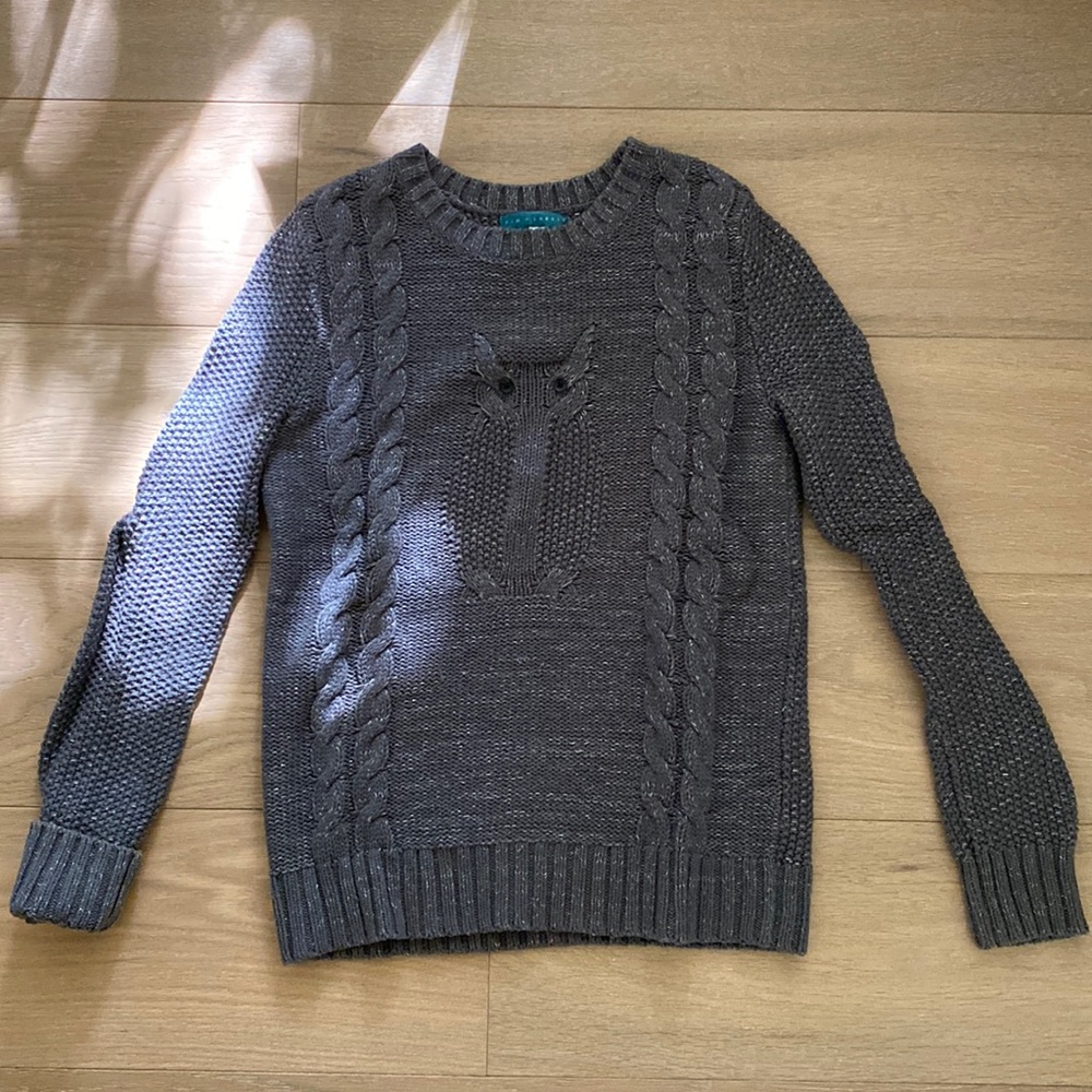 Pim + Larkin Knit Sweater (S, Gray & Silver)